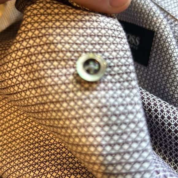 BOSS Hugo Boss Shirt | Men Size 42 (161/2) - Button Down 100% Baumwolle Cotton - Picture 9 of 9